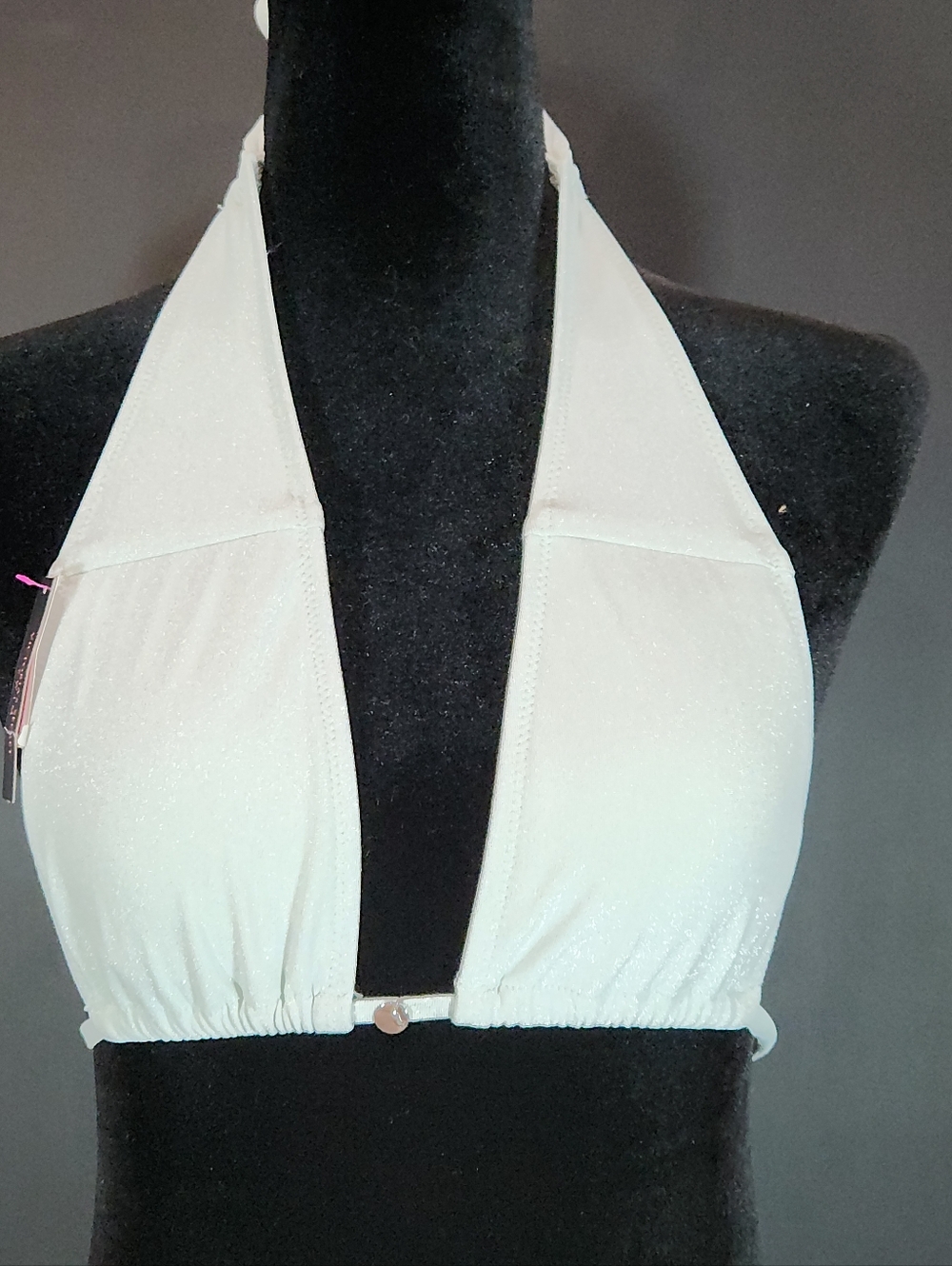 NWT Victoria’s Secret Marilyn Style White Shimmer Halter Swim Top Small